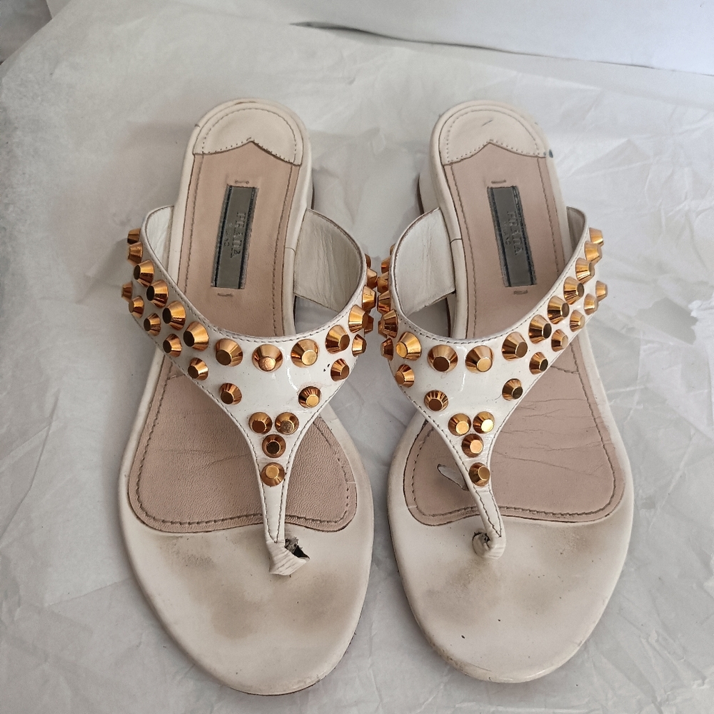 Prada studded sandals size 35.5